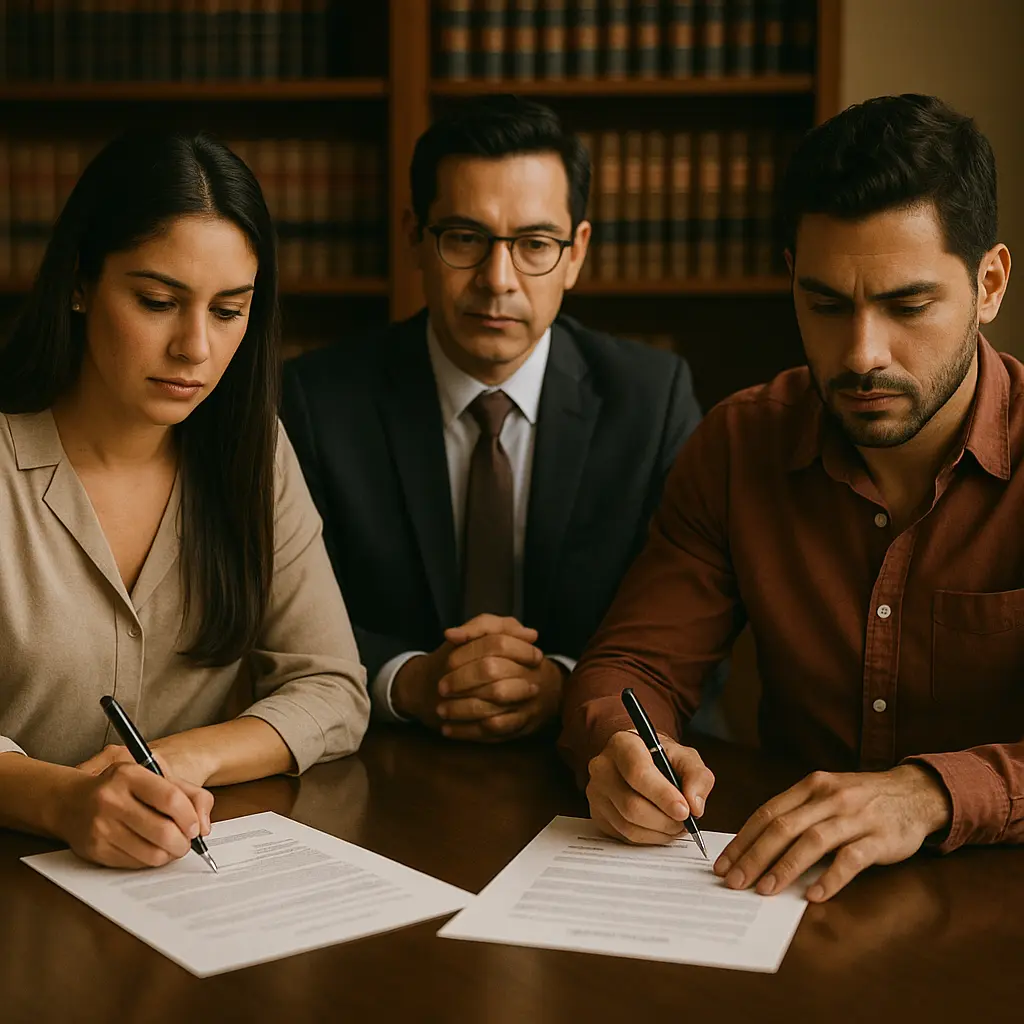 divorcio exprés Estado de México pareja firma en Tultitlán | Bucio Abogados